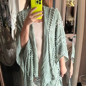 Sage green Kimono with amazing detail and texture